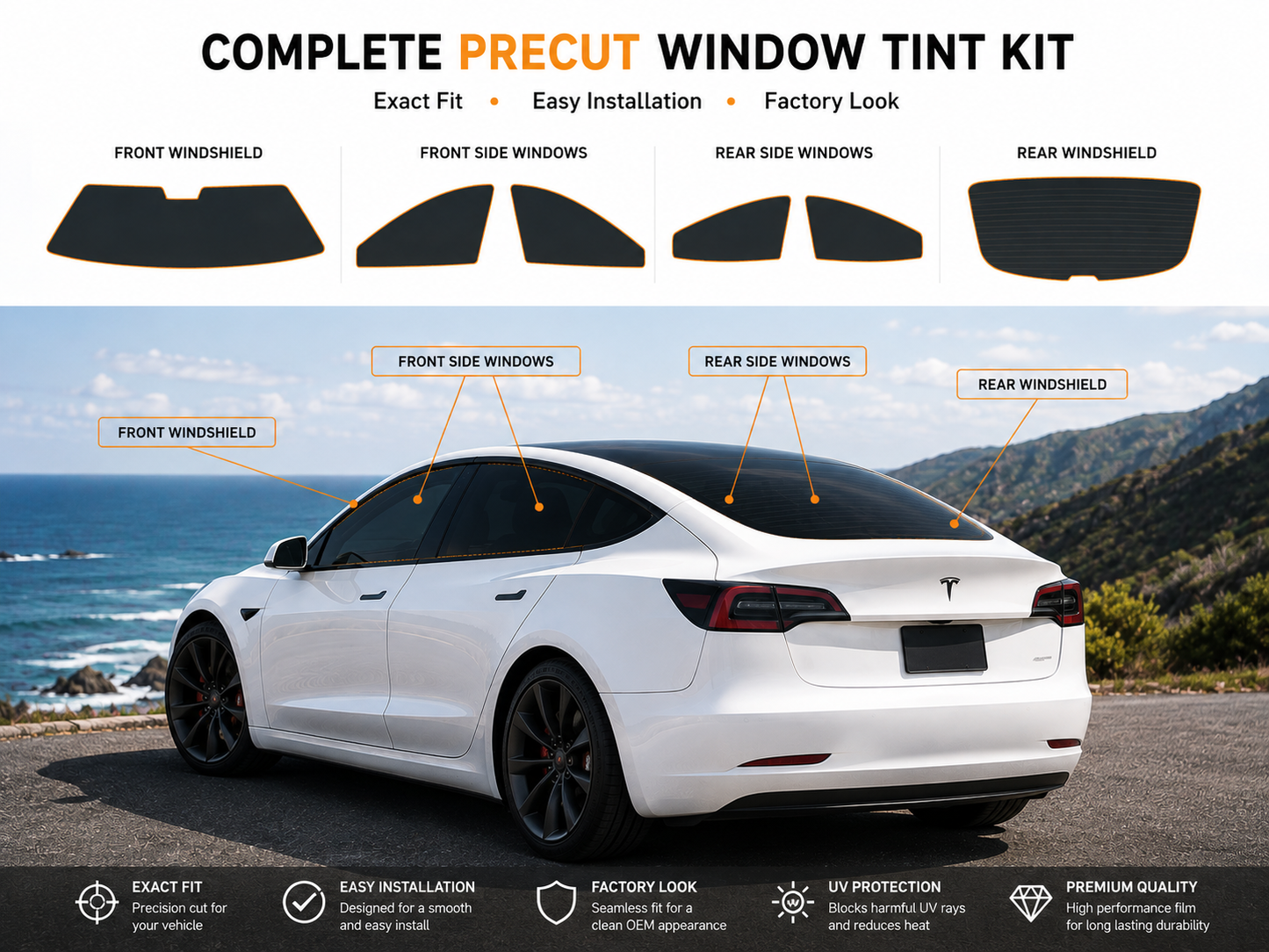 NosKings Core Series Nano Ceramic Precut Window Tint Kit